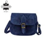 Bolso Bandolera de Serraje Italiano con Gran Calidad, Solapa y Compartimento Frontal para Mujer - Imagen 8