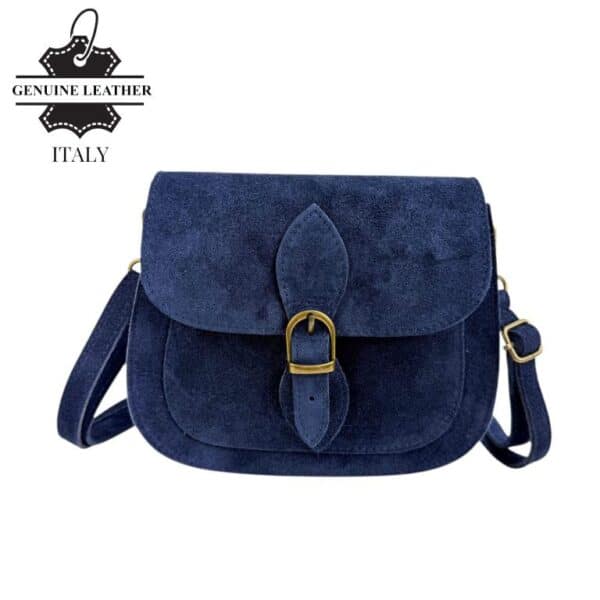 Bolso Bandolera de Serraje Italiano con Gran Calidad, Solapa y Compartimento Frontal para Mujer - Imagen 8