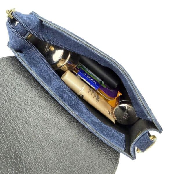 Bolso Bandolera de Serraje Italiano con Gran Calidad, Solapa y Compartimento Frontal para Mujer - Imagen 14