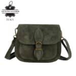 Bolso Bandolera de Serraje Italiano con Gran Calidad, Solapa y Compartimento Frontal para Mujer - Imagen 5