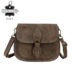 Bolso Bandolera de Serraje Italiano con Gran Calidad, Solapa y Compartimento Frontal para Mujer - Imagen 6