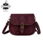 Bolso Bandolera de Serraje Italiano con Gran Calidad, Solapa y Compartimento Frontal para Mujer - Imagen 2