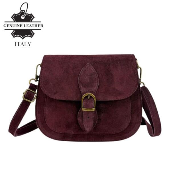 Bolso Bandolera de Serraje Italiano con Gran Calidad, Solapa y Compartimento Frontal para Mujer - Imagen 2