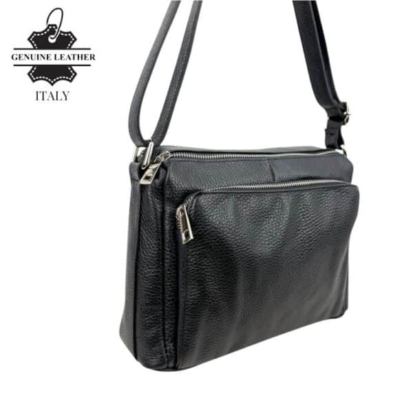Bolso Bandolera de Piel Italiana con Gran Calidad y 4 Bolsillos con Cremallera para Mujer - Imagen 7