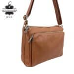 Bolso Bandolera de Piel Italiana con Gran Calidad y 4 Bolsillos con Cremallera para Mujer - Imagen 9