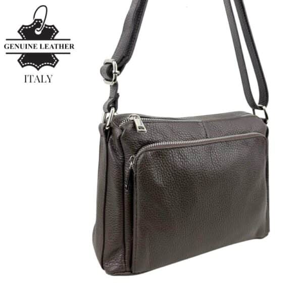 Bolso Bandolera de Piel Italiana con Gran Calidad y 4 Bolsillos con Cremallera para Mujer - Imagen 11