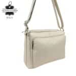 Bolso Bandolera de Piel Italiana con Gran Calidad y 4 Bolsillos con Cremallera para Mujer - Imagen 12