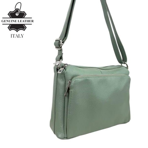 Bolso Bandolera de Piel Italiana con Gran Calidad y 4 Bolsillos con Cremallera para Mujer - Imagen 10