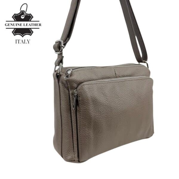 Bolso Bandolera de Piel Italiana con Gran Calidad y 4 Bolsillos con Cremallera para Mujer - Imagen 5