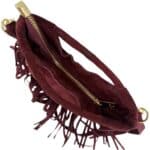 Bolsito de Mano Compacto en Piel de Serraje con Tachuelas Frontales y Flecos Decorativos Mujer - Imagen 14