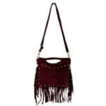 Bolsito de Mano Compacto en Piel de Serraje con Tachuelas Frontales y Flecos Decorativos Mujer - Imagen 12