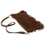 Bolso Bandolera de Serraje Italiano con Gran Calidad, Flecos Decorativos y Cremallera para Mujer - Imagen 11