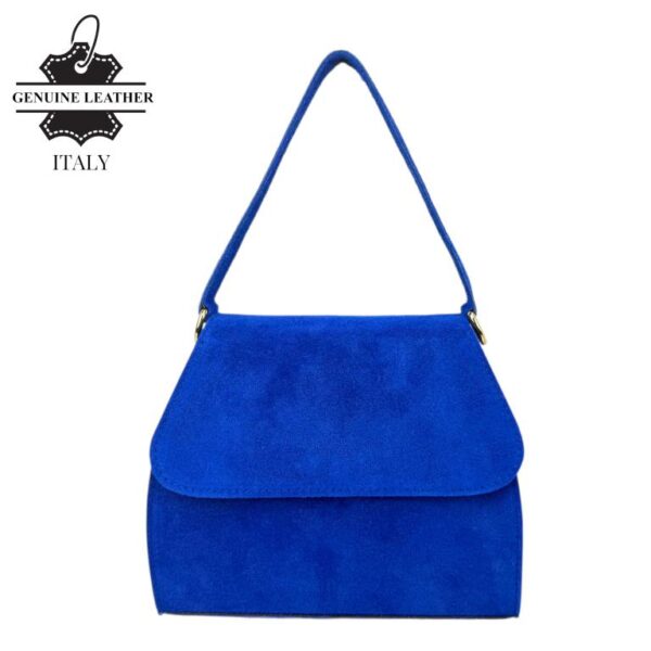 Bolso de Mano Compacto en Piel de Serraje Italiano con Solapa y Asa Corta para Mujer - Imagen 6