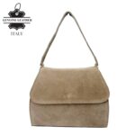 Bolso de Mano Compacto en Piel de Serraje Italiano con Solapa y Asa Corta para Mujer - Imagen 3