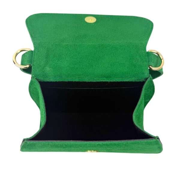 Bolso de Mano Compacto en Piel de Serraje Italiano con Solapa y Asa Corta para Mujer - Imagen 15