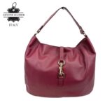 Bolso de Hombro Hobo en Piel Italiana con Mini Solapa de Enganche Frontal y Asa Corta - Imagen 9