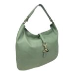 Bolso de Hombro Hobo en Piel Italiana con Mini Solapa de Enganche Frontal y Asa Corta - Imagen 14