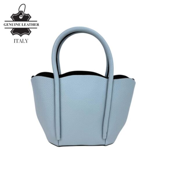 Bolso de Mano Compacto en Piel Italiana con Asa Larga de Cadena y Neceser Extra para Mujer - Imagen 6