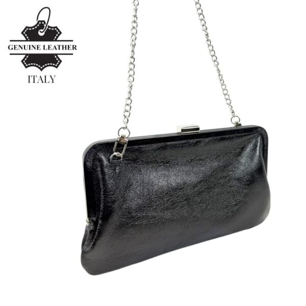Bolso Clutch en Piel Italiana con Asa Larga de Cadena y Cierre Magnético para Mujer - Imagen 3