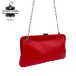 Bolso Clutch en Piel Italiana con Asa Larga de Cadena y Cierre Magnético para Mujer - Imagen 8