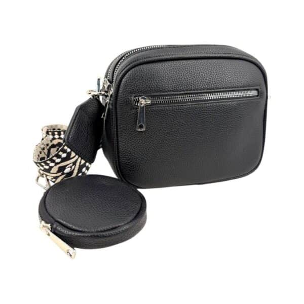 Bolso Bandolera Sintético con Bolsillo Frontal, 2 Compartimentos y Monedero Circular Extra para Mujer - Imagen 4