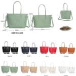 Amplio Bolso de Hombro Sintético Tipo Shopper con Estampado D.C. + Bolso Extra para Mujer