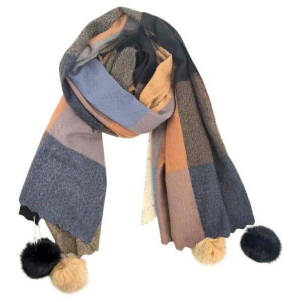 Bufanda con pompones de colores - Imagen 3