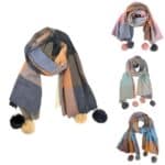 Bufanda con pompones de colores - Imagen 2