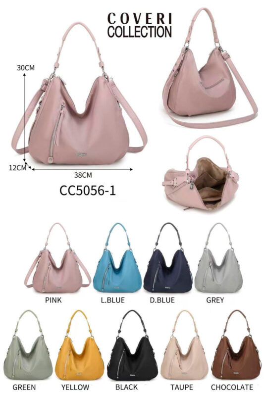 Bolso de Hombro Hobo en Nylon Coveri Collection para Mujer con 2 Bolsillos Exteriores-All- Mayorista España