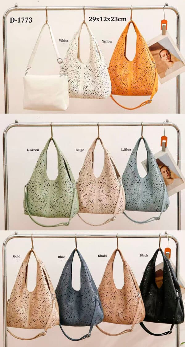 Bolso de Hombro Grande Sintético para Mujer con Agujeros y Bolso Bandolera Extra - Imagen 2