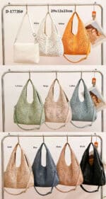 Bolso de Hombro Pequeño Sintético con Agujeros y Bolsito Bandolera Extra para Mujer - Imagen 2