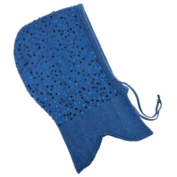 Pasamontañas balakclava con lentejuelas brillantes cashmere y lana - Imagen 2