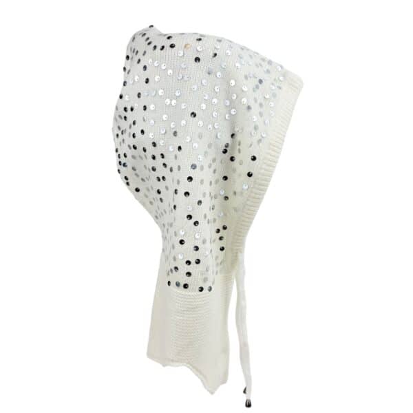 Pasamontañas balakclava con lentejuelas brillantes cashmere y lana - Imagen 13