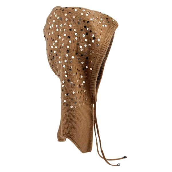 Pasamontañas balakclava con lentejuelas brillantes cashmere y lana - Imagen 16