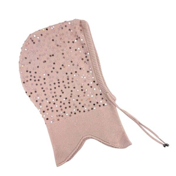 Pasamontañas balakclava con lentejuelas brillantes cashmere y lana - Imagen 7