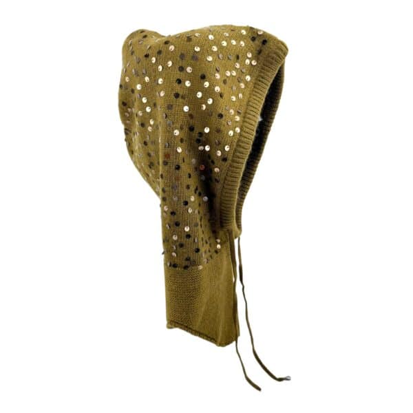 Pasamontañas balakclava con lentejuelas brillantes cashmere y lana - Imagen 14