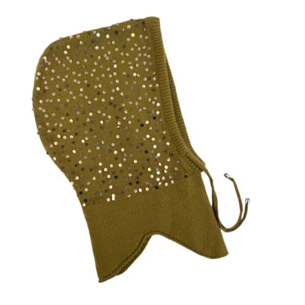 Pasamontañas balakclava con lentejuelas brillantes cashmere y lana - Imagen 5