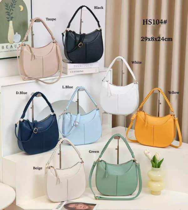 Bolso de Mano Sintético Maxfly con Asa Corta Trenzada y Bolsillo Frontal con Botón para Mujer - Imagen 2