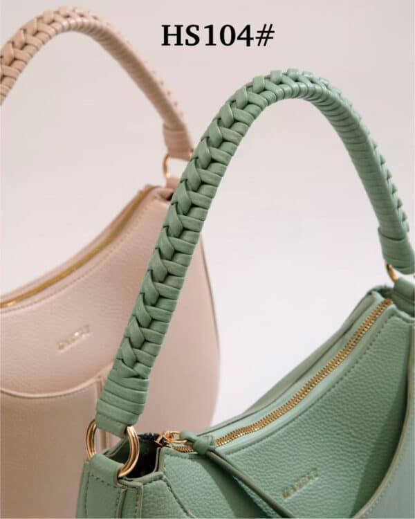 Bolso de Mano Sintético Maxfly con Asa Corta Trenzada y Bolsillo Frontal con Botón para Mujer - Imagen 3