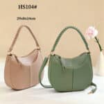 Bolso de Mano Sintético Maxfly con Asa Corta Trenzada y Bolsillo Frontal con Botón para Mujer