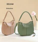 Bolso de Mano Sintético Maxfly con Asa Corta Trenzada y Bolsillo Frontal con Botón para Mujer