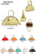 Bolso de Mano Sintético para Mujer con Cierre de Click y Bolsito Decorativo Frontal-All- Mayorista España