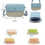 Bolso Bandolera Bicolor con Solapa, Cierre de Cremallera y Compartimento Frontal para Mujer