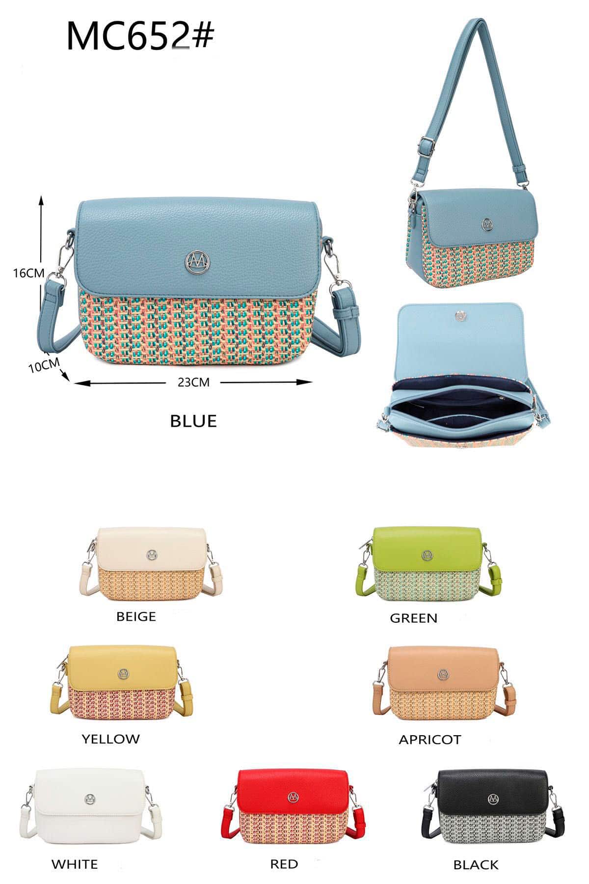 CGMC652-All Bolso Bandolera Bicolor con Solapa, Cierre de Cremallera y Compartimento Frontal para Mujer - Imagen 1