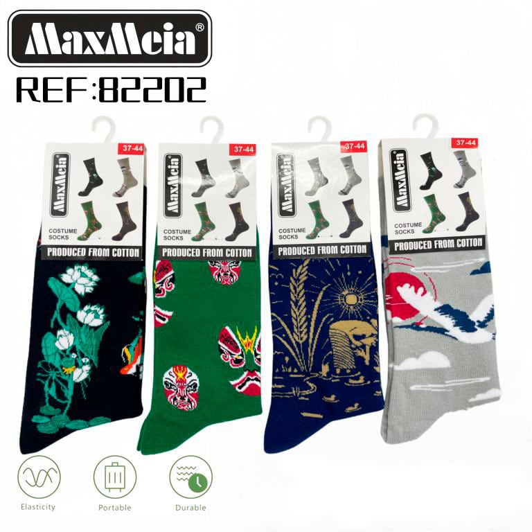 CGMX82202-All Calcetines Largos Elásticos y Duraderos de Hombre y Mujer en Algodón con Talla Única y Bonito Diseño - Imagen 1