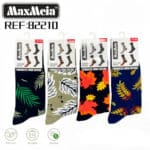 Calcetines Largos Elásticos y Cómodos Unisex en Algodón con Bonito Diseño Hojas y Talla Única