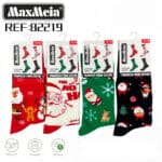 Calcetines Largos Unisex Elásticos y Duraderos de Algodón con Diseños Navideños y Talla Única