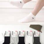 Calcetines Cortos de Algodón Peinado para Hombre con Colores Lisos y Talla Única