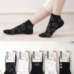 Calcetines Cortos de Algodón Peinado con Talla Única y Diseño Smiles, Rayas y Corazones para Mujer