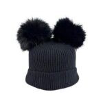 Gorro de Lana y Cashmere para Mujer con 2 Pompones Decorativos Extraíbles - Imagen 4